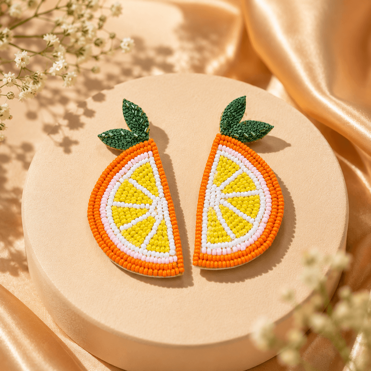 Citrus Pop Beaded Earrings