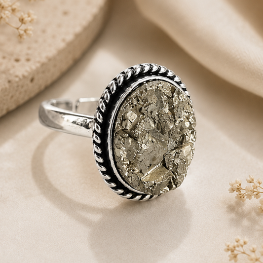 Raw Pyrite Ring – Wealth & Abundance