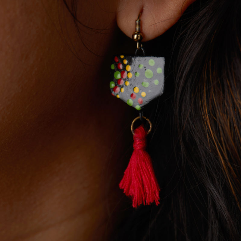 Tassel Pop ‘Tara’- Handcrafted Terracotta Necklace Set