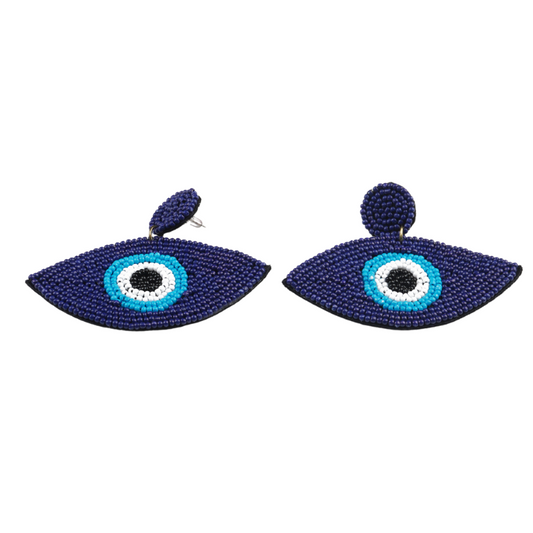 Graphic Evil Eye Pop Drops – Navy/Teal