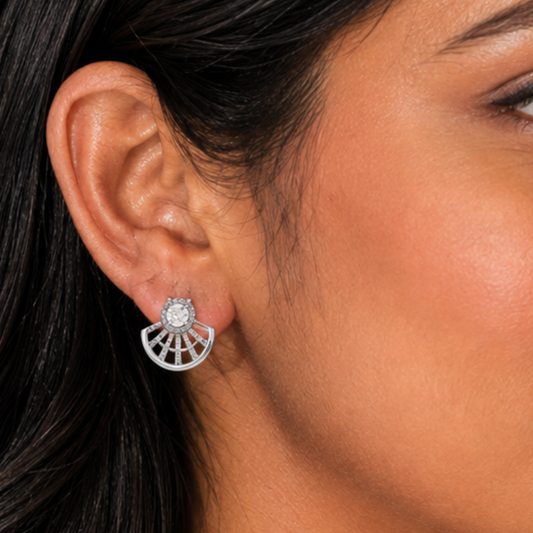 Celestial Radiance Sterling Silver Stud Earrings