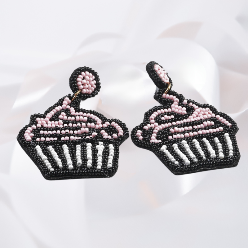 Cupcake Beaded Earrings – Playful Statement Jewelry