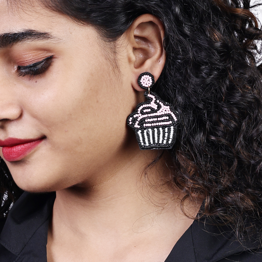 Cupcake Beaded Earrings – Playful Statement Jewelry