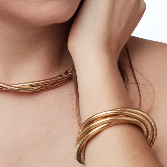Gold-Tone Multi-Layer Cuff Bracelet – Bold Statement Jewelry for Women