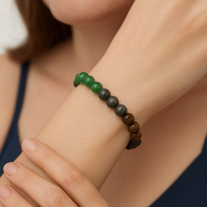 Crystal bracelet for wealth, focus and growth.