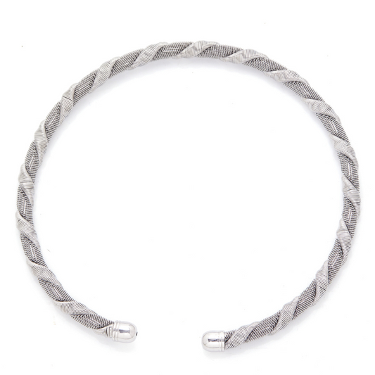 RIAS Silver-Tone Radiant Mesh Choker Necklace-Minimalist Statement Jewelry