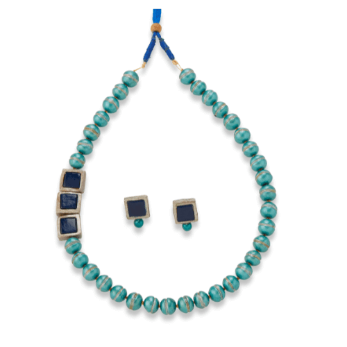 Ocean Edge – Handcrafted Terracotta Jewelry Set