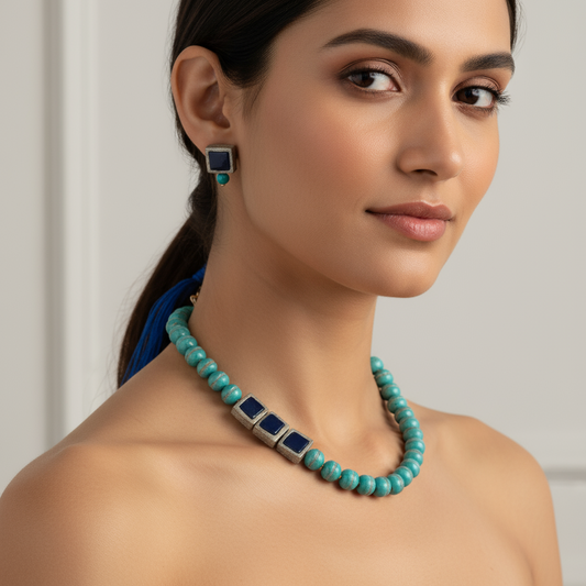 Ocean Edge – Handcrafted Terracotta Jewelry Set