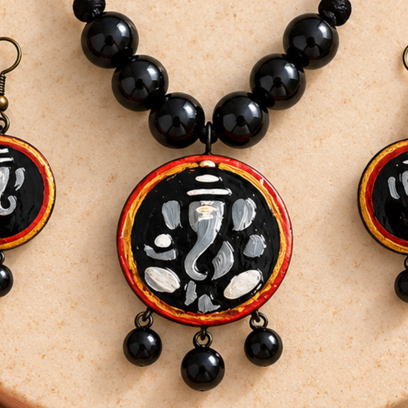 Ganika Terracotta Ganesh Necklace Set