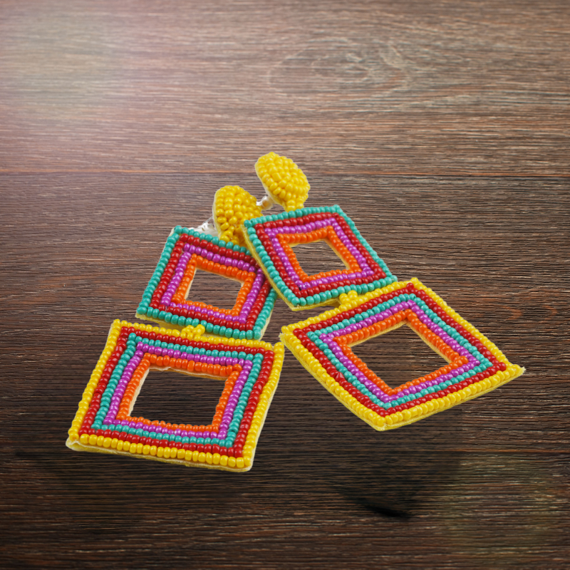 Pixel Square Stack Drops – Multicolour/Yellow | RIAS