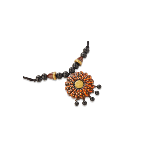 Lalita’s Amber Bloom – Handcrafted Terracotta Jewelry Set