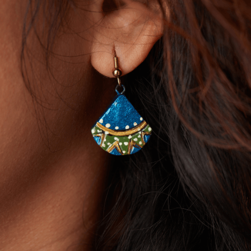 Tara's Tribal Fan – Handcrafted Terracotta Jewelry Set