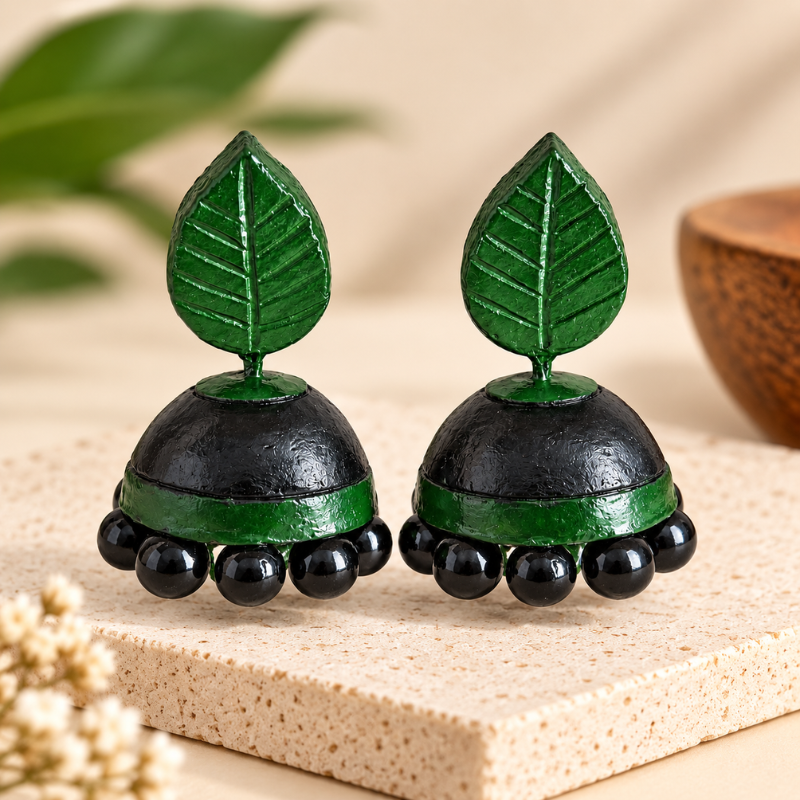 Vanya Leaf Terracotta Necklace Set