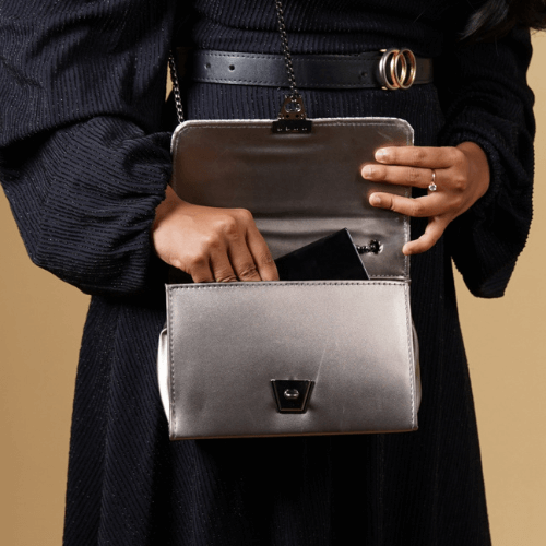 Silver Signature Styles HandBag