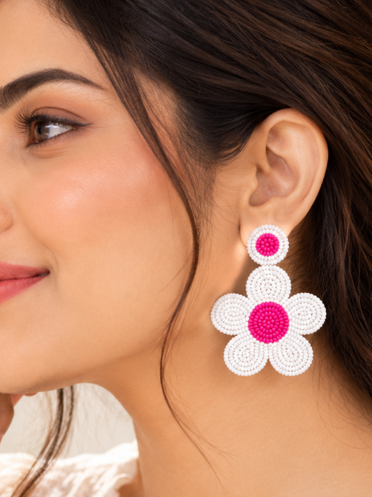 Daisy Pop Beaded Earrings