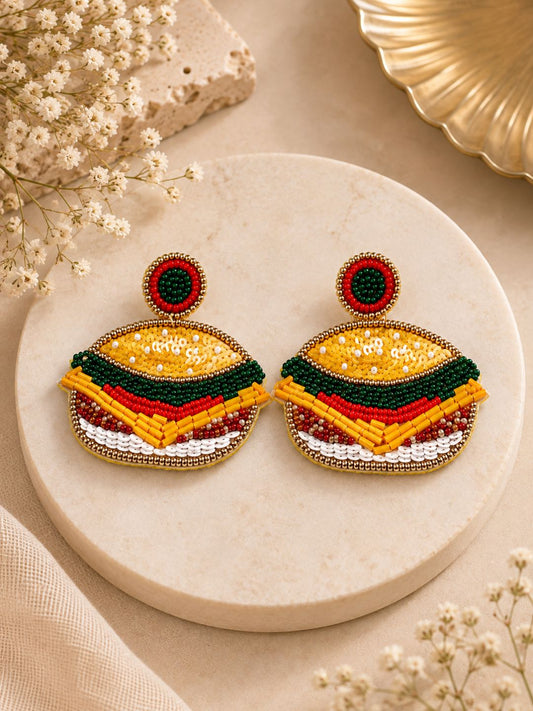 Burger Pop Beaded Earrings