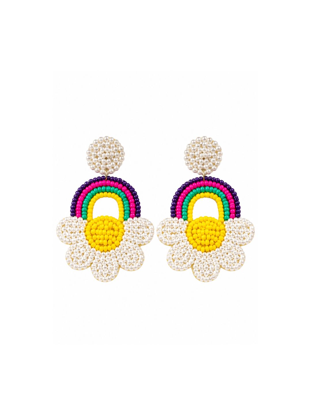 Color Pop Rainbow Daisy Earrings