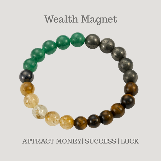 money magnet bracelet with tiger eye aventurine citrine and pyrite beads