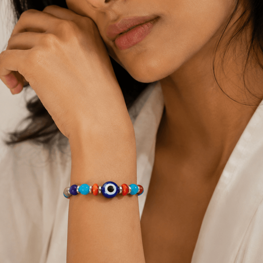 Color Pop Rainbow Evil Eye Bracelet