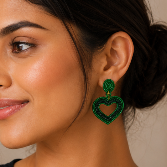 Color Pop Emerald Heart Earrings