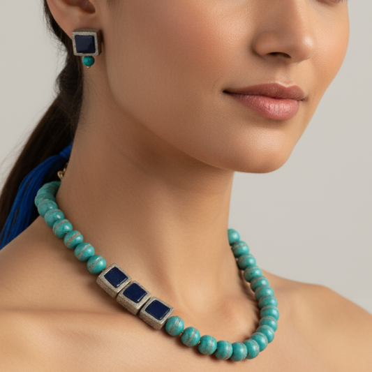 Ocean Edge – Handcrafted Terracotta Jewelry Set