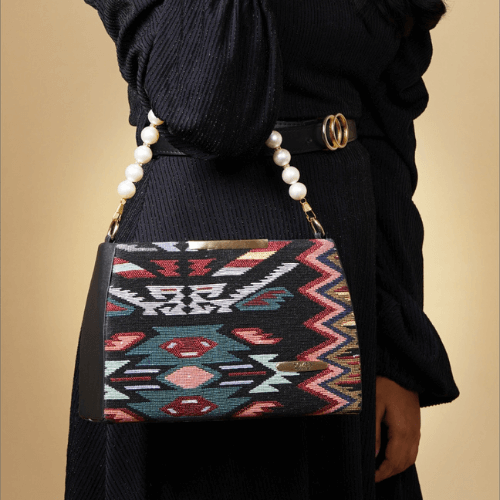 Pearl Radiance Geo Handbag