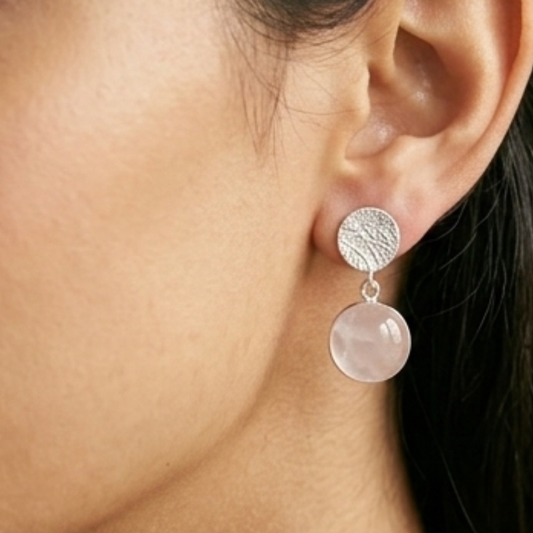The Rose Quartz Radiance Drops | 925 Sterling Silver|Natural Stone