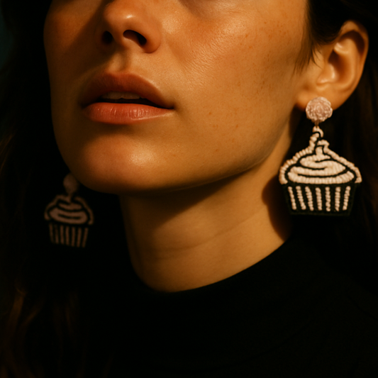 Cupcake Beaded Earrings – Playful Statement Jewelry