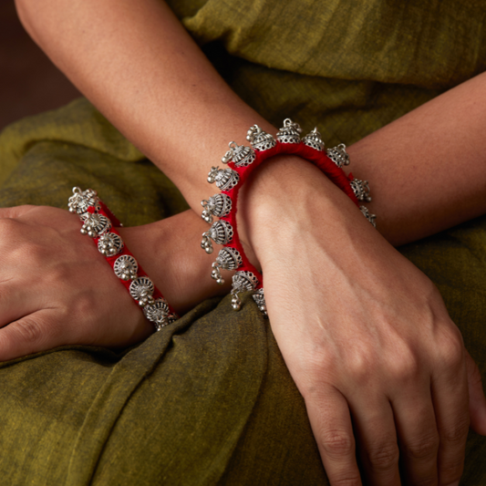 Ghungroo ‘Aarohi’ Temple Kada Bracelet (Pair)