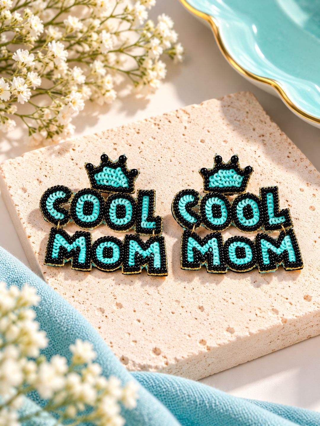 Cool Mom Beaded Statement Earrings