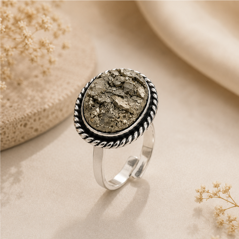 Raw Pyrite Ring – Wealth & Abundance