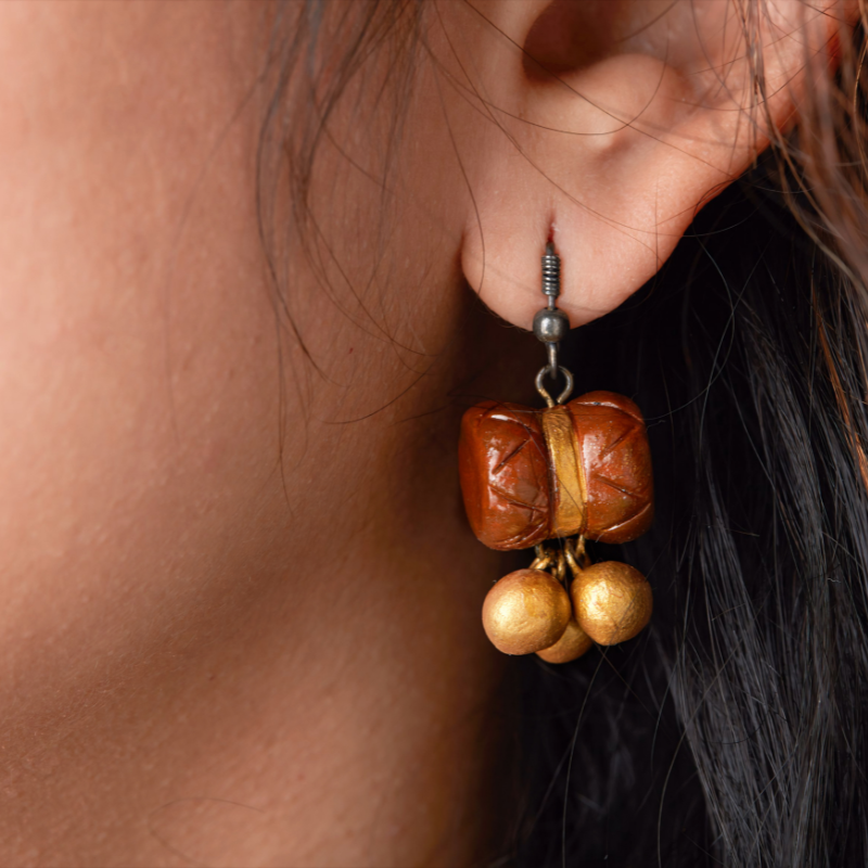 Shrishti's Handcrafted Ganesh Terracotta Necklace – Red Cord Ethnic Jewelry