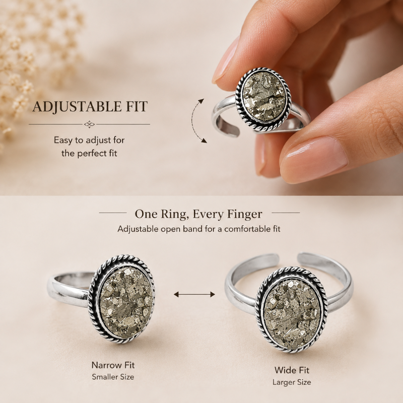 Raw Pyrite Ring – Wealth & Abundance