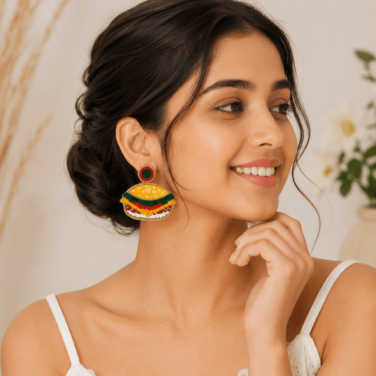 Burger Pop Beaded Earrings