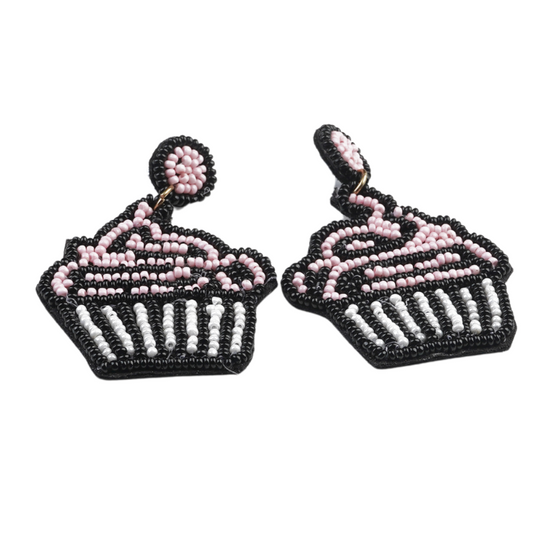 Cupcake Beaded Earrings – Playful Statement Jewelry