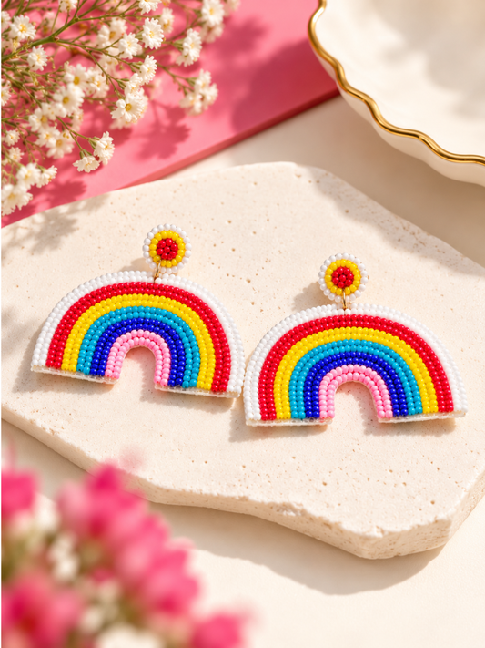 Rainbow Bliss Beaded Earrings