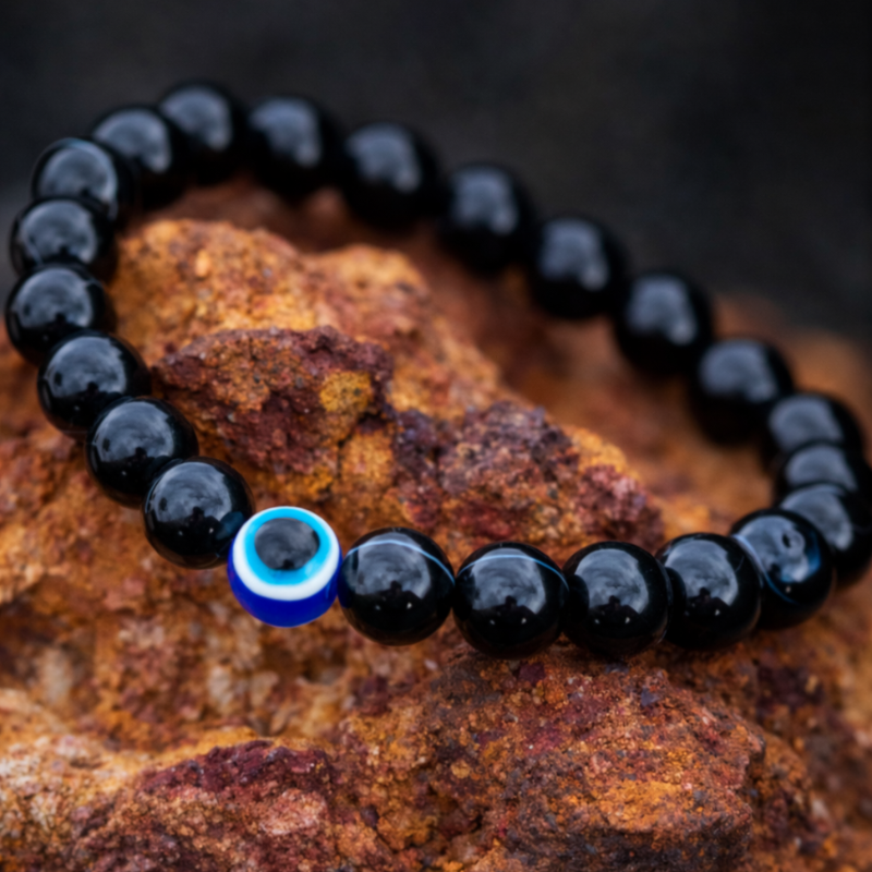 RIAS Shield – Black Onyx & Evil Eye Protection Bracelet