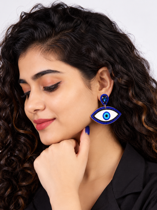 Evil Eye Beaded Statement Earrings