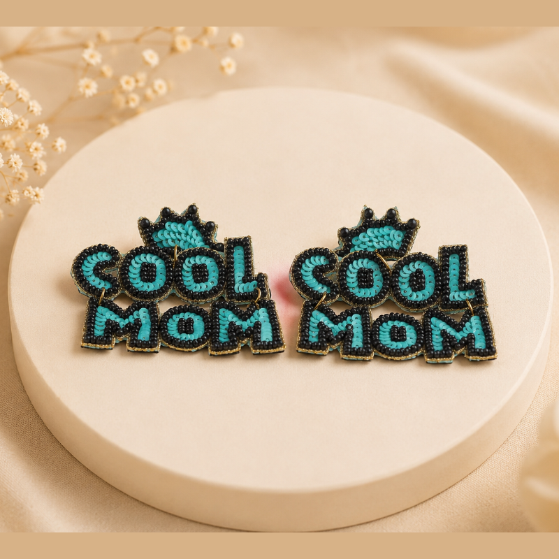 Cool Mom Beaded Statement Earrings