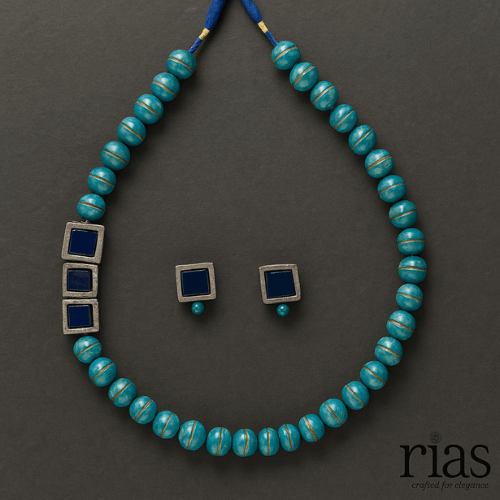 Ocean Edge – Handcrafted Terracotta Jewelry Set