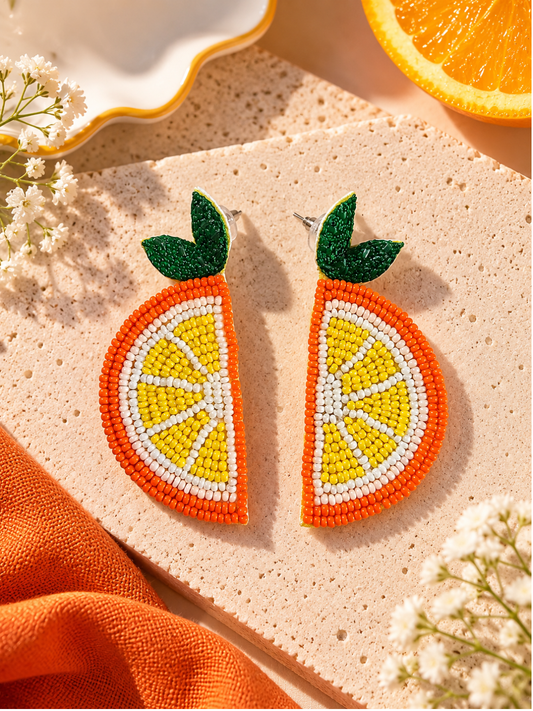 Citrus Pop Beaded Earrings