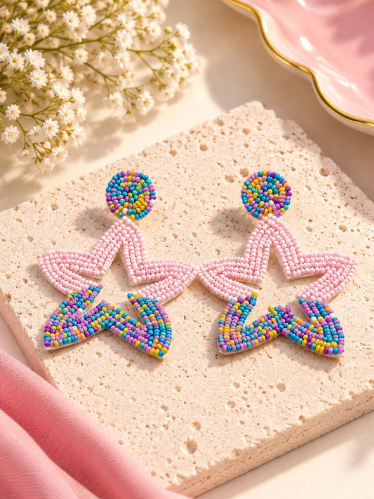 Color Pop Blush Star Earrings