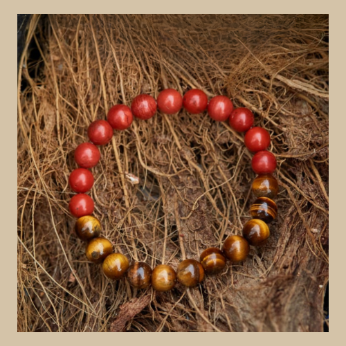 RIAS Fierce – Tiger Eye & Red Jasper Bracelet for Strength & Stability
