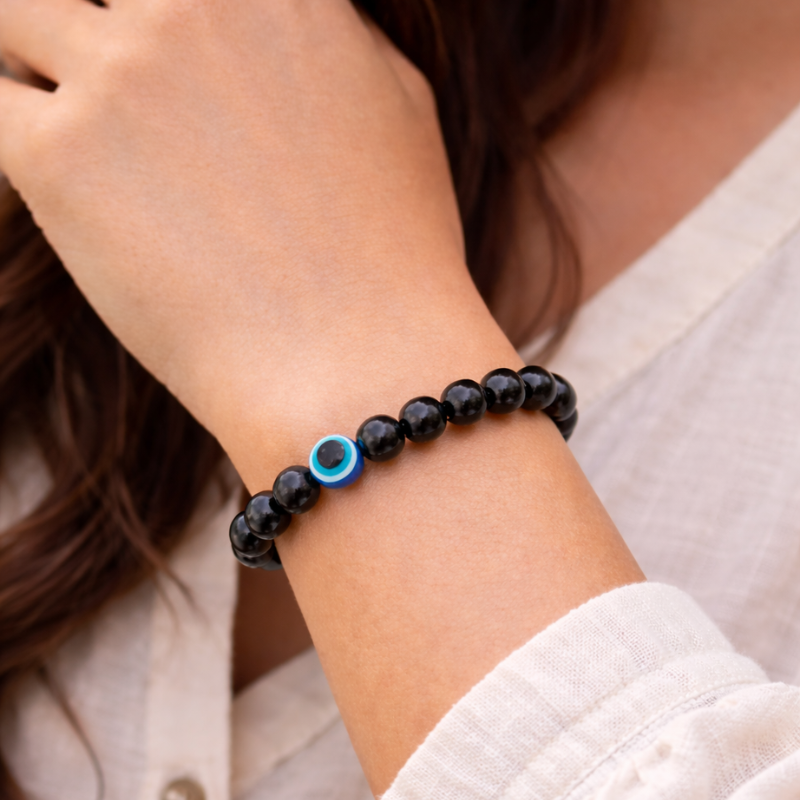 RIAS Shield – Black Onyx & Evil Eye Protection Bracelet