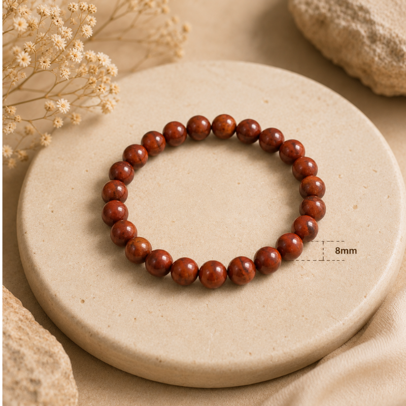 Red Jasper Healing Bracelet for Strength & Stability