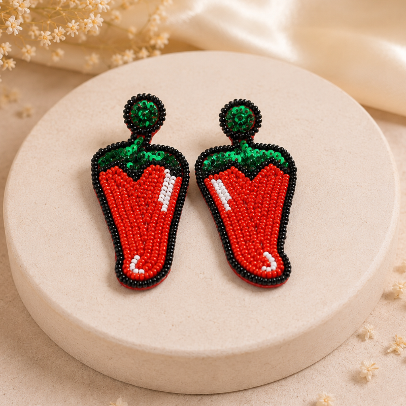 Chilli Pop Beaded Statement Earrings