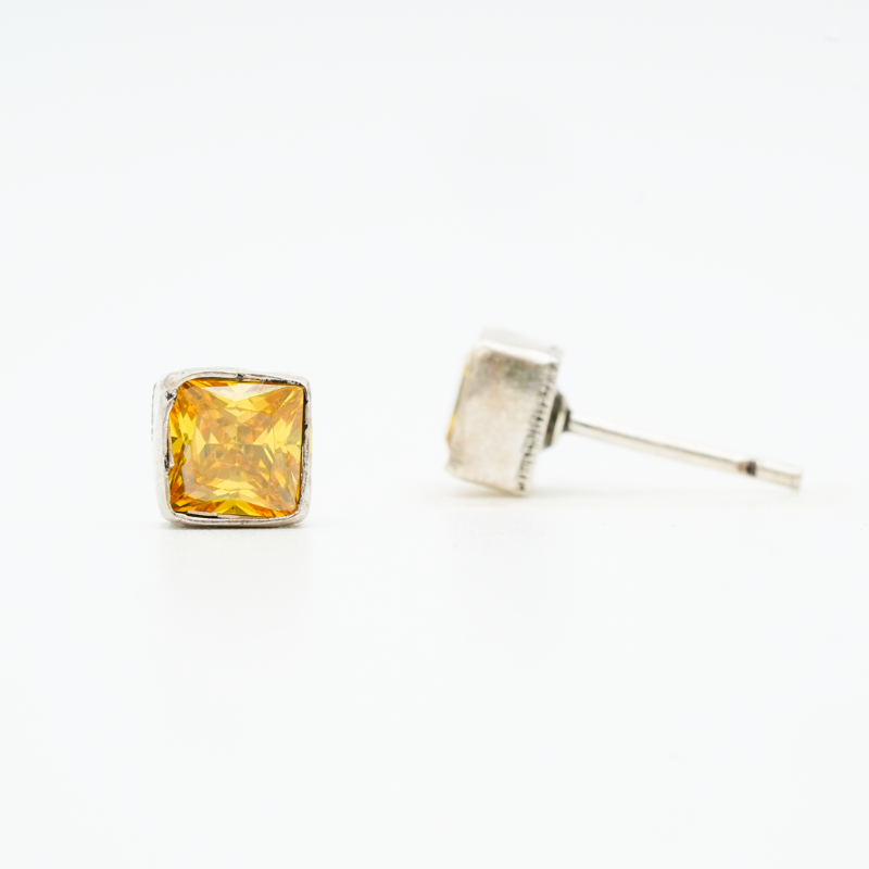 Golden Radiance Citrine Studs (925 Silver)