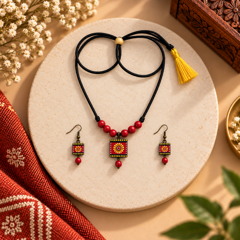 Rangika Terracotta Necklace Set
