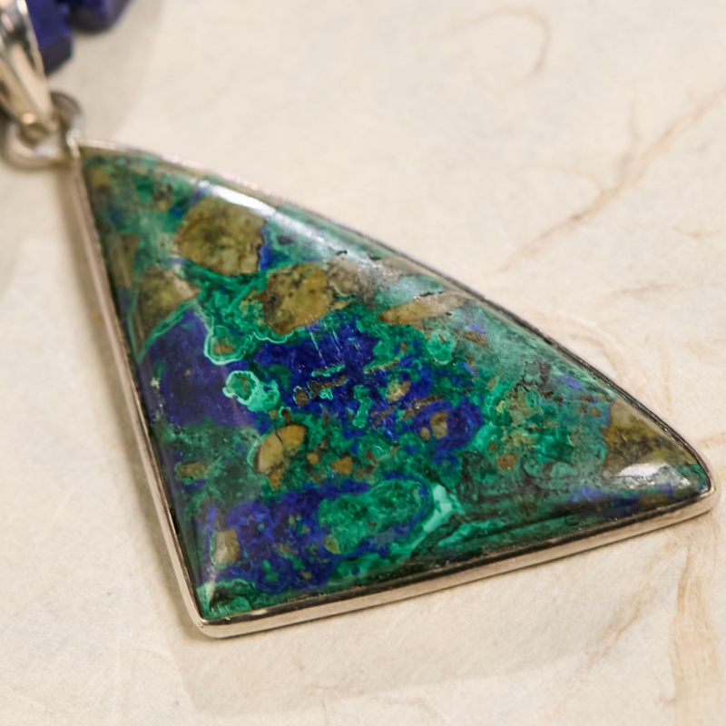 The Azure Earth Collection: Handcrafted Lapis Lazuli Mosaic Necklace