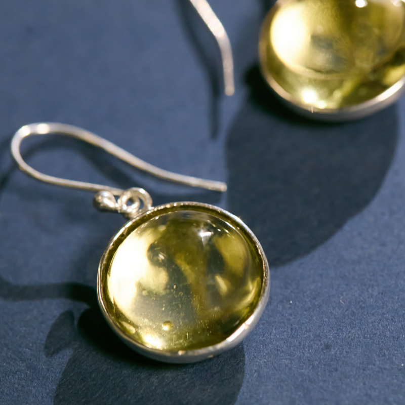 Lemon Quartz Drop Earrings in 925 Sterling Silver | Natural Stone Silver Jewelry